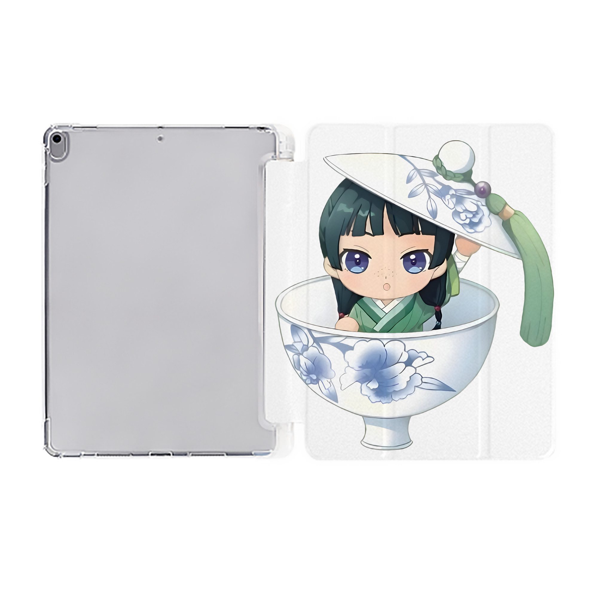 （画像用） 薬屋のひとりごと The Apothecary Diaries IPad ケース ペン収納付き 三つ折りスタンド PUレザー×シリコン 対応機種9.5/10.5/10.9インチ